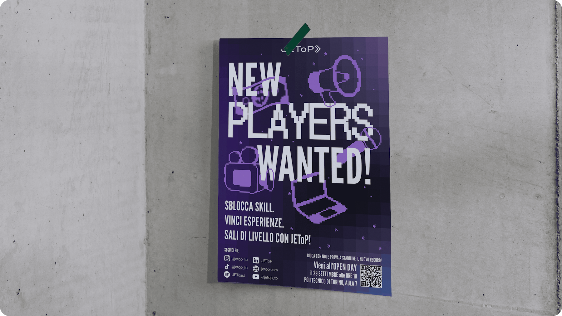 Printed poster for the recruitment campaign with the slogan New Players Wanted
