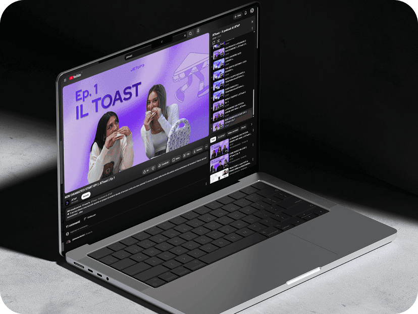 View of the JEToast podcast YouTube channel on a laptop
