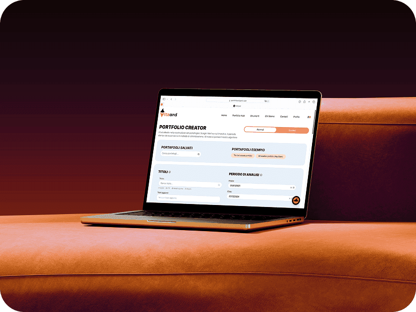 Portfolio Creator screen of Witzard on laptop, showing UX and UI design results