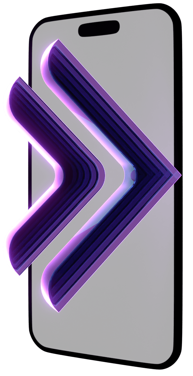 Render 3D di smartphone per servizio di creazione brand identity e logo design