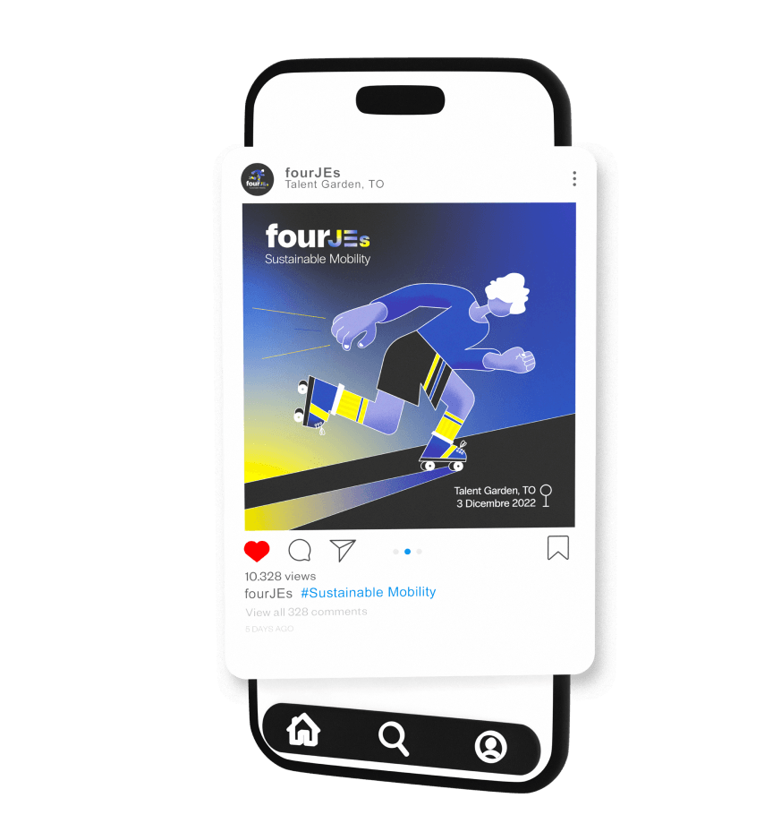 Instagram post on a smartphone illustrating the Social Media Management service