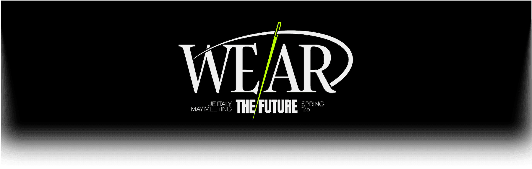 WE/AR The Future Spring 25 event logo with a green needle graphic